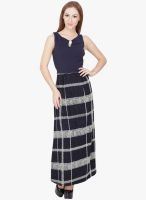 SVT ADA Collection Navy Blue Printed Maxi Dress