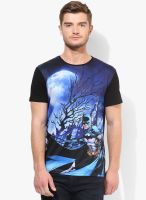 Batman Blue Printed Round Neck T-Shirt