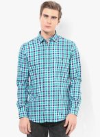British Club Green Checks Slim Fit Casual Shirt