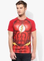 DC Comics Red Printed Round Neck T-Shirt