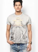 Pepe Jeans Grey Solid Round Neck T-Shirts