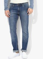 Peter England Blue Mid Rise Slim Fit Jeans