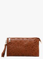 20dresses Brown Polyurethane (Pu) Clutch