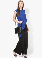 AND Blue Colored Solid Maxi Dress