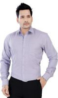 Alanti Men's Solid Formal Purple Shirt