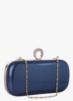 Alessia Blue Synthetic Clutch