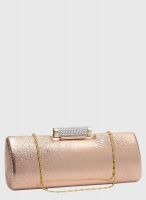 Alessia Peach Polyurethane (Pu) Clutch