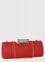 Alessia Red Polyurethane (Pu) Clutch