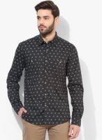 Allen Solly Black Printed Regular Fit Casual Shirt