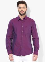 Allen Solly Purple Solid Regular Fit Casual Shirt