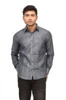 Alpha Centauri Men's Solid Formal Grey Shirt
