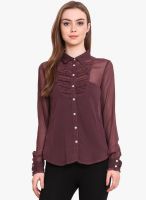 Ama Bella Brown Solid Shirt