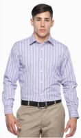 Balista Men's Striped Formal Purple Shirt