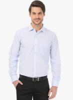 Basics Blue Solid Regular Fit Casual Shirt