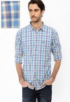 Basics Checks Blue Casual Shirt