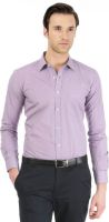 Basics Men's Checkered Formal Purple Shirt