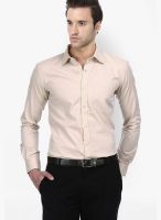 Basics Solid Beige Casual Shirt