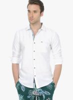 Basics White Slim Fit Casual Shirt