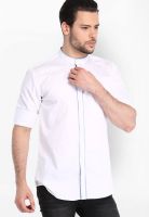 Black Coffee Solid White Formal Shirt