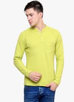Camino Lemon Solid Henley T-Shirt