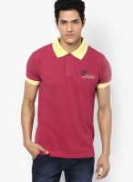 Canary London Pink Solid Polo T-Shirts