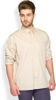 ColorPlus Men's Solid Casual Beige Shirt
