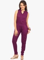 Cottinfab Purple Solid Jumpsuit