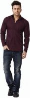 FDS Men's Solid Formal Maroon Shirt