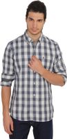 French Connection Men's Checkered Casual Blue Shirt
