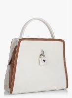 GAUGE MACHINE White/Tan Leather Handbag