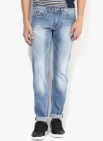 Gas Blue Low Rise Slim Fit Jeans