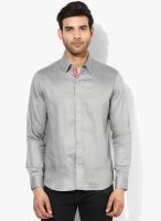 I Know Grey Checked Slim Fit Casual Shirt