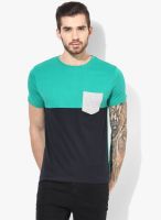 Incult Green & White Pocket Cut & Sew Crew T-Shirt