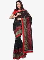 Inddus Black Embroidered Saree