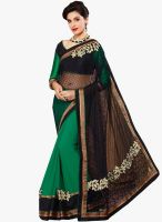 Inddus Black Embroidered Sarees