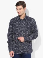 Jack & Jones Navy Blue Casual Shirt