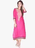 Kurti'S Pink Embroidered Kurtis