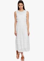 Label Ritu Kumar Off White Solid Maxi Dress