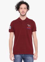 Lucfashion Maroon Solid Polo T-Shirt