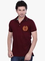 Lucfashion Maroon Solid Polo T-Shirt