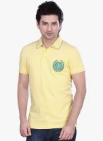 Lucfashion Yellow Solid Polo T-Shirt