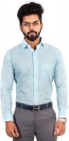 McHenry Men's Solid Formal Blue Shirt