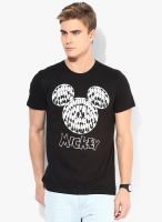 Mickey & Friends Black Printed Round Neck T-Shirt