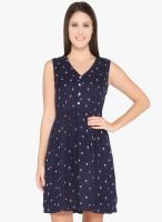 Nidhi Munim Navy Blue Colored Printed Shift Dress