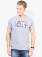 Pepe Jeans Grey Printed Round Neck T-Shirt