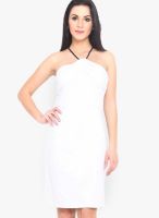 Phenomena White Colored Solid Bodycon Dress