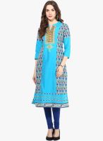 Prakhya Blue Embroidered Kurta