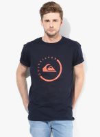 Quiksilver Classic A3 Navy Blue Round Neck T-Shirts