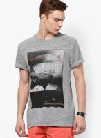 Quiksilver Grey Round Neck T-Shirt