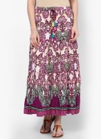 Rain & Rainbow Purple Flared Skirt